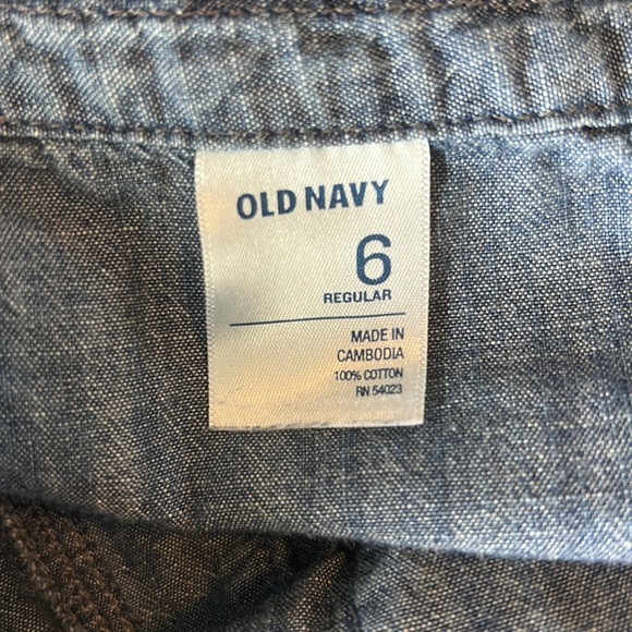 Old Navy Chambray Drawstring Button Front Shorts size 6 - Picture 4 of 4